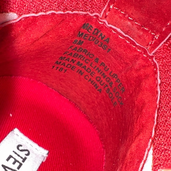 Steve Madden Red Medina Velcro Sneakers - Picture 7 of 9